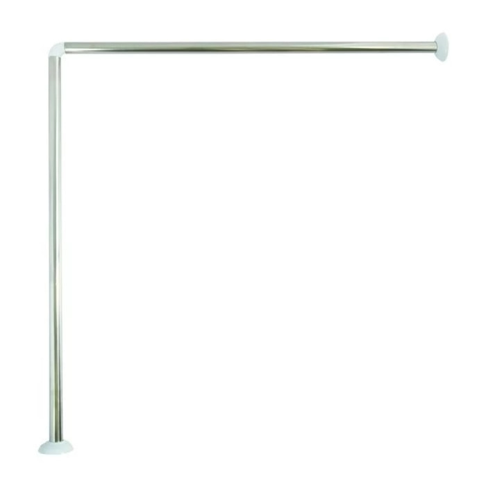 Barre tringle pour rideau de douche d'angle à fixer 80x80cm Inox MSV
