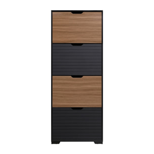 Scarpiera in legno 4 ante a ribalta noce e nero 63x26x165 cm – Toledo