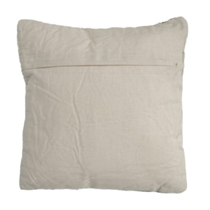 Coussin en coton brodé carré 40 x 40 cm motifs géométriques - TETRA