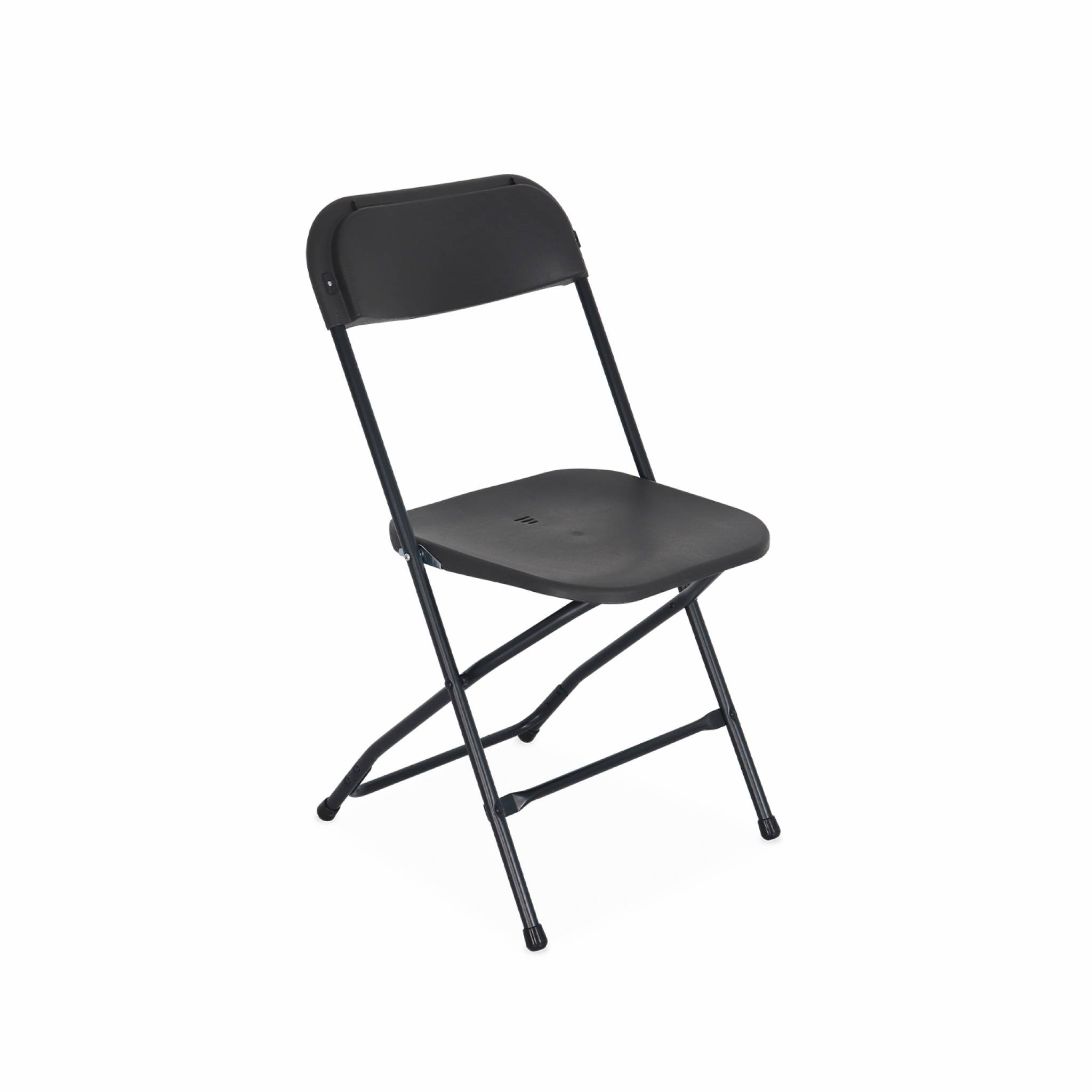 Chaises de réception pliantes – Fiesta – 6 chaises d'appoint en plastique gris foncé et métal