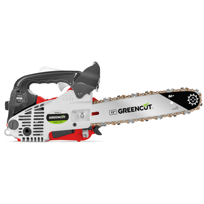 Motosierra de gasolina 2 tiempos 25cc, espada 12", 44 dientes Greencut GS250X-12