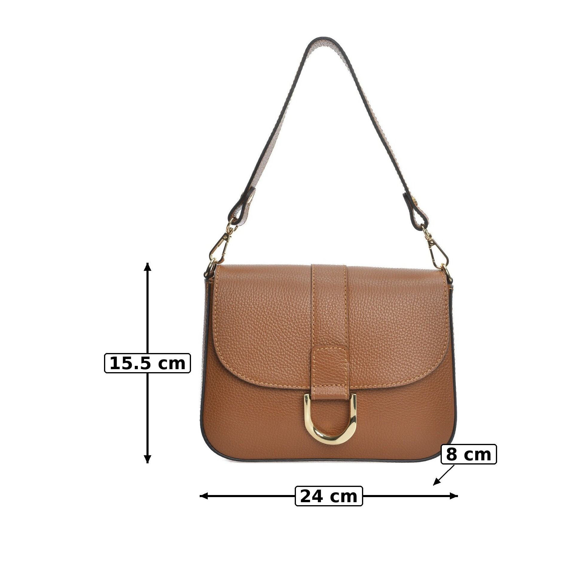 Borsa a tracolla Anna Luchini Cammello