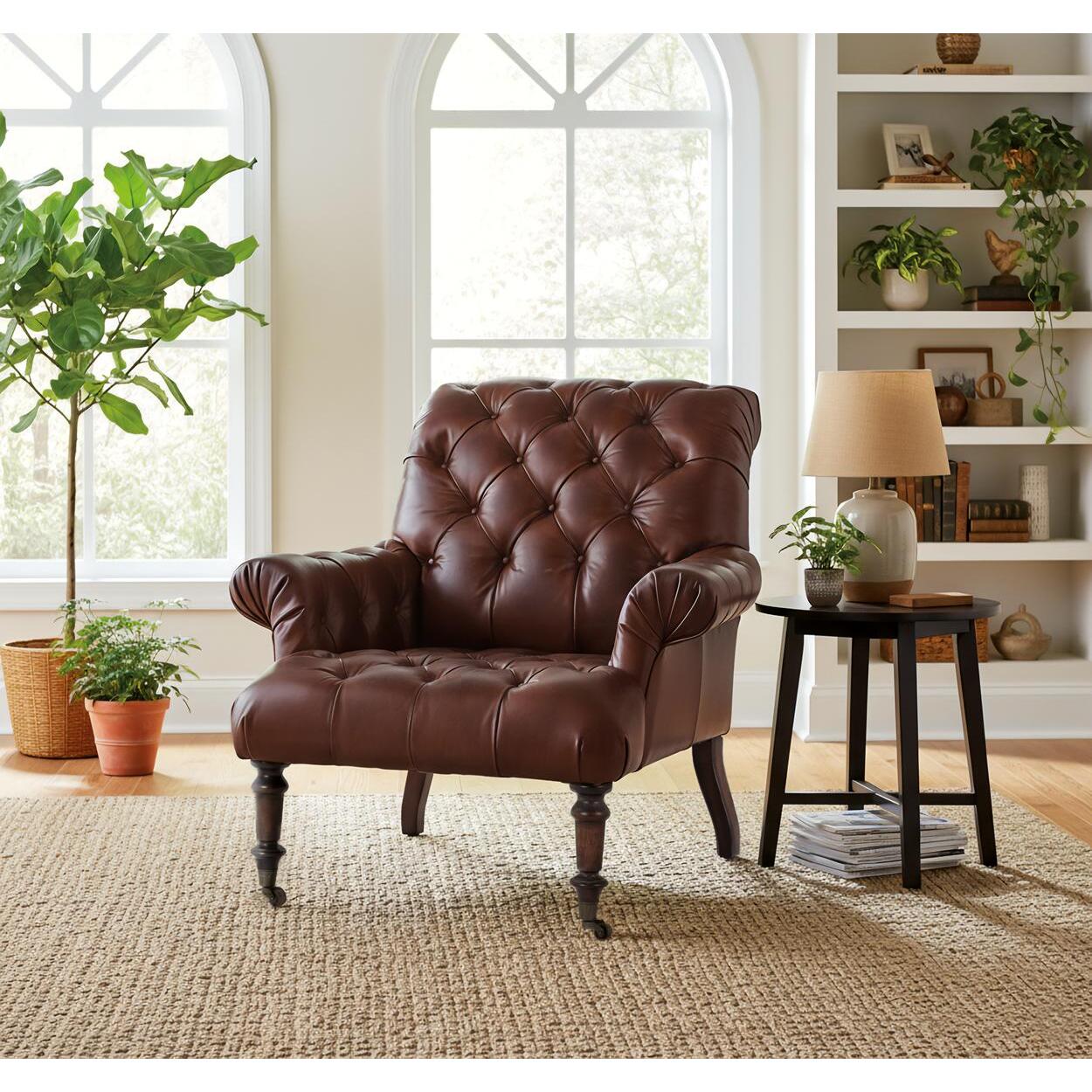 Sillón de piel - 94 x 92 x 99 cm