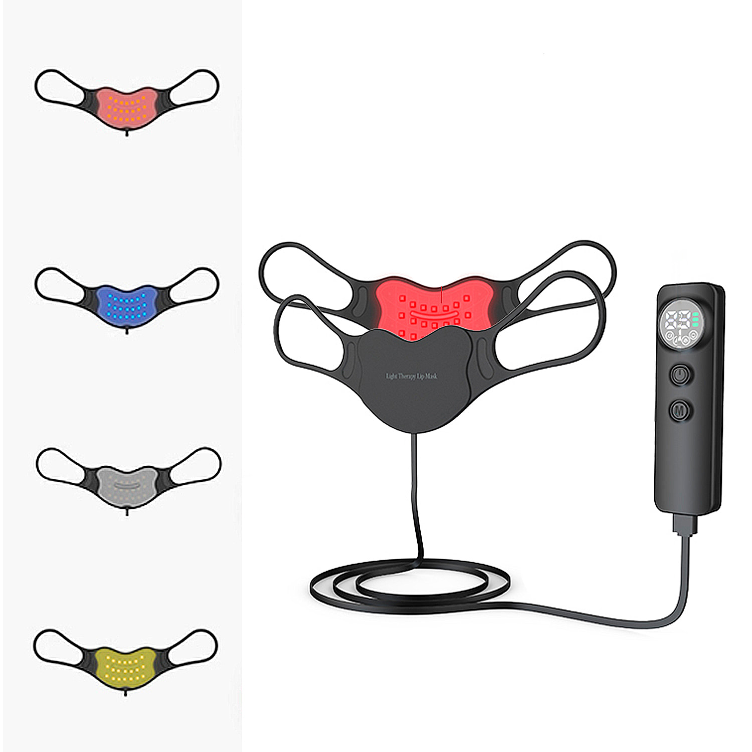 Maschera labiale di trattamento con luce LED con 4 colori.
