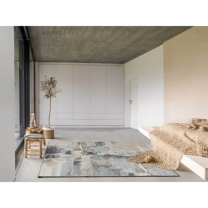 AYDIN Alfombra abstracta de pelo corto en color gris, varias medidas disponibles