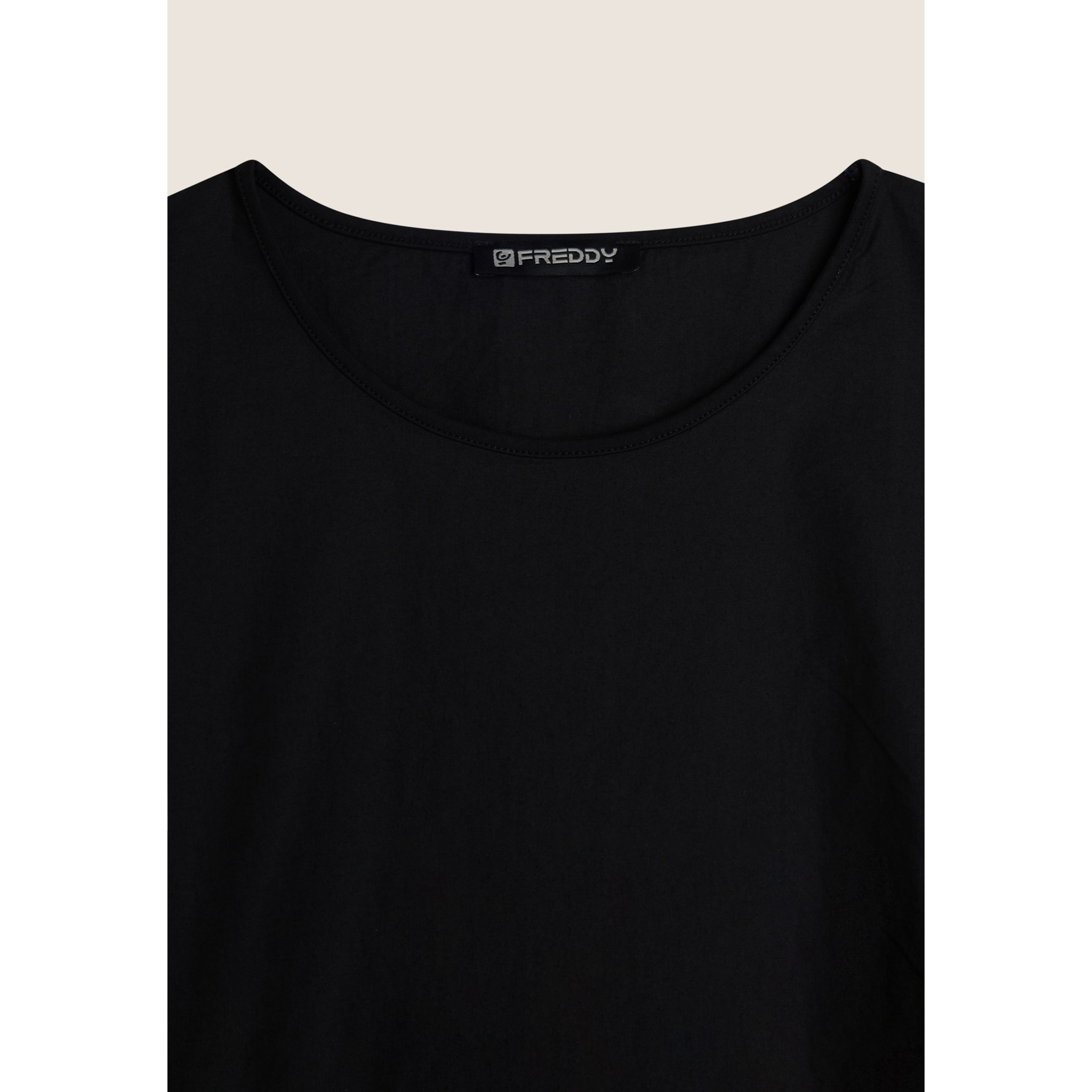 T-shirt regular da donna in tessuto stretch a base cotone
