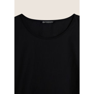 T-shirt regular da donna in tessuto stretch a base cotone