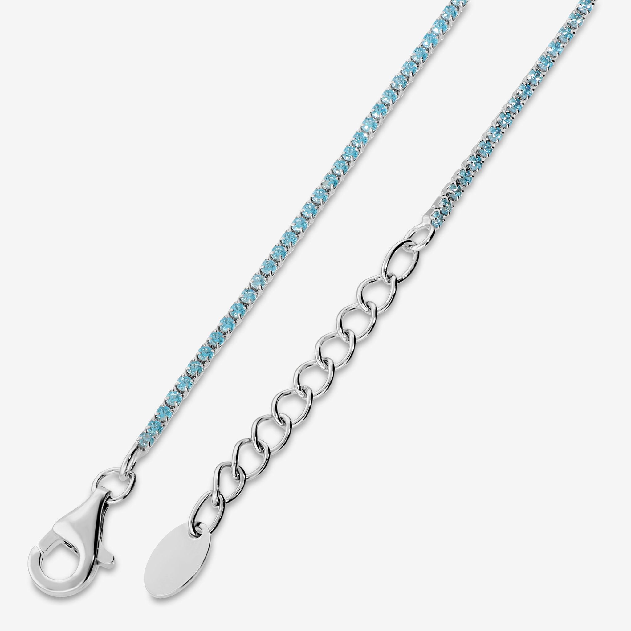 Bracciale Tennis con Cubic Zirconia Blu 1.2mm