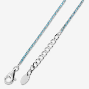 Bracciale Tennis con Cubic Zirconia Blu 1.2mm
