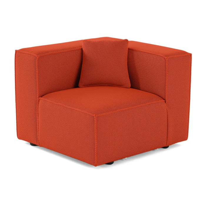 Arty - module d'assise gauche - en tissu mailles 3D - Orange