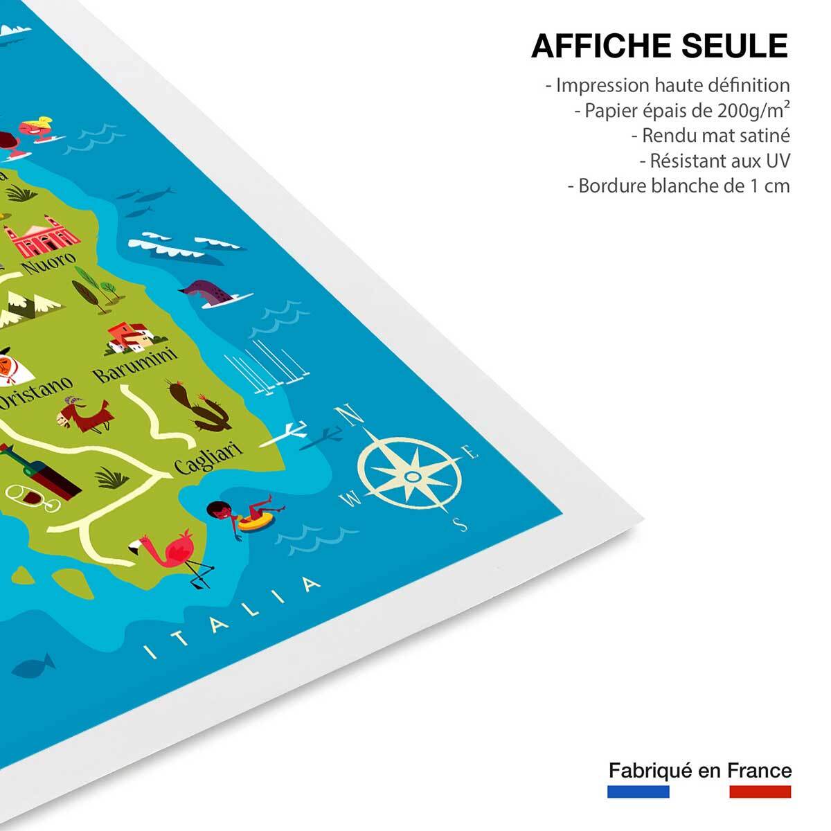 Poster de tourisme en sardaigne Affiche seule