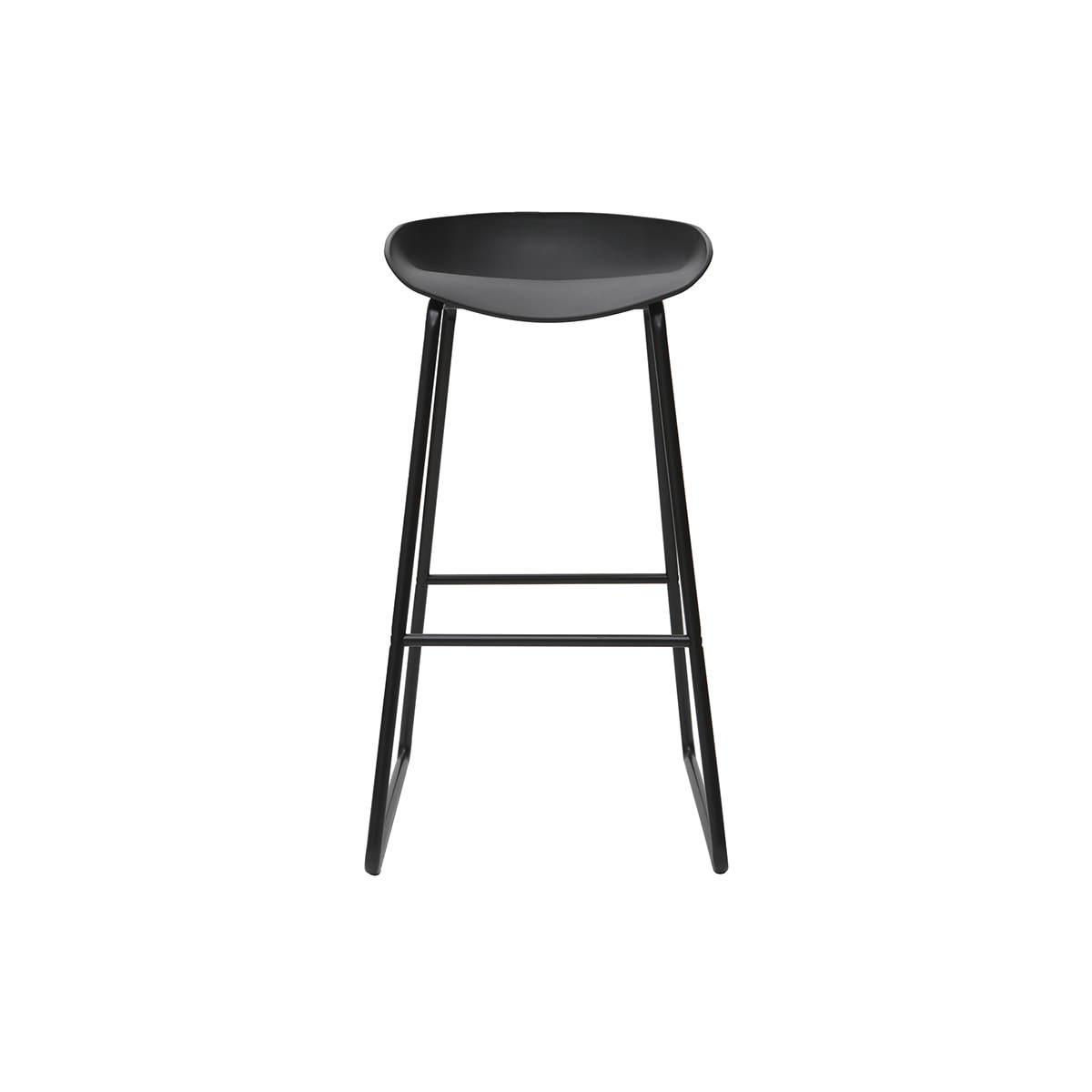 Tabourets de bar design noirs H75 cm (lot de 2) PEBBLE