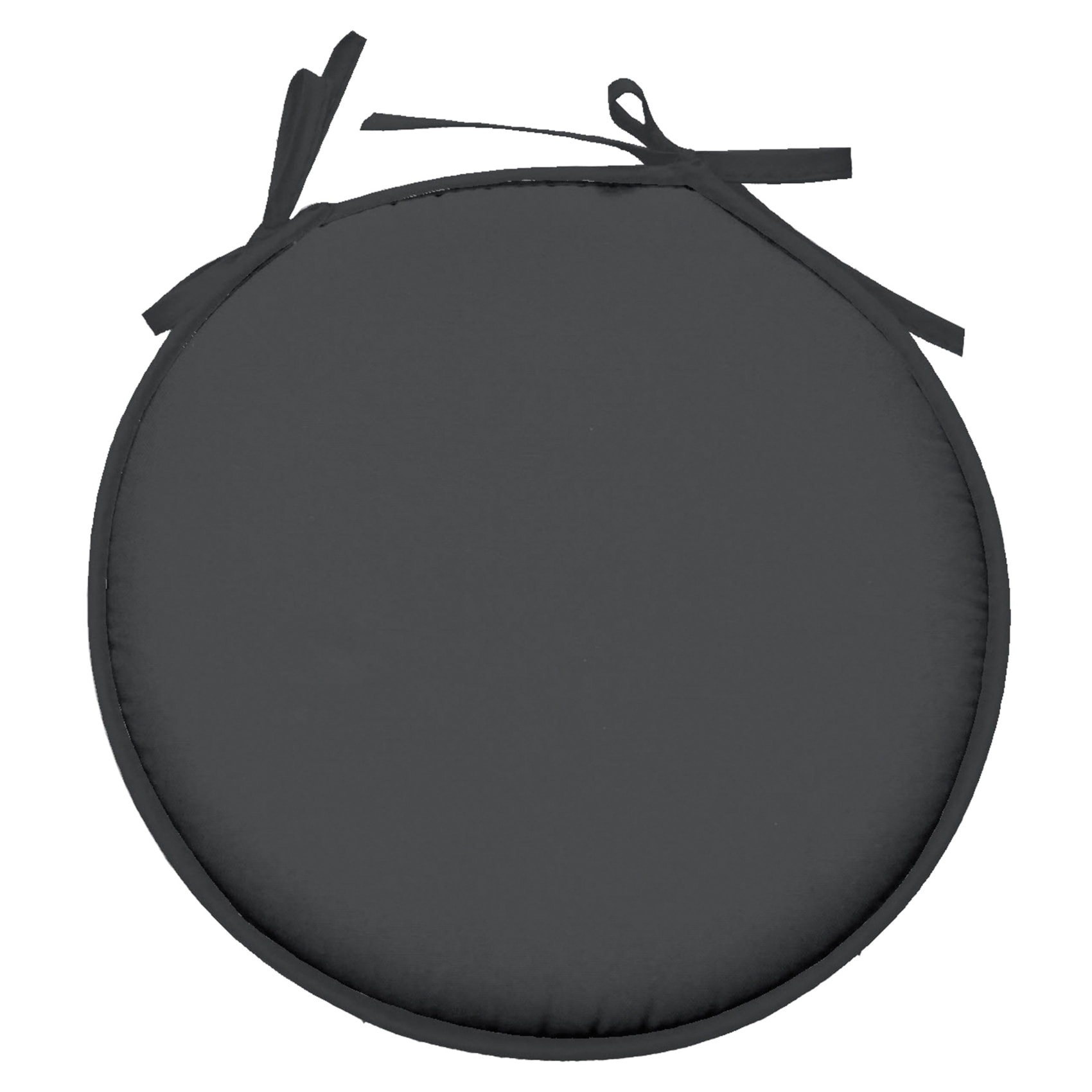 Galette de chaise ronde unie aux multiples couleurs - Gris anthracite