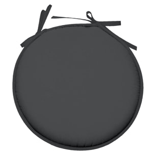 Galette de chaise ronde unie aux multiples couleurs - Gris anthracite