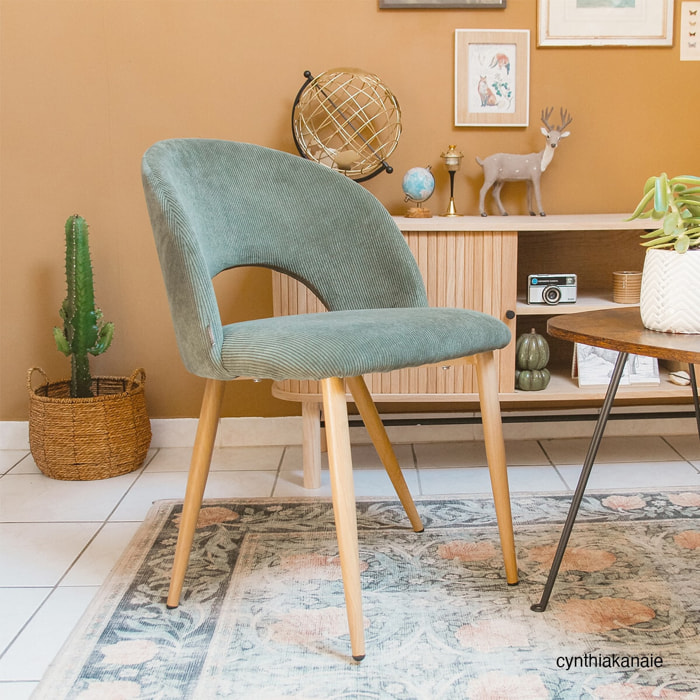 Lot de 2 chaises en velours côtelé - MOSS