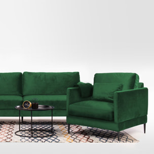 Fauteuil Velours Splendido, 1 Place, Style Contemporain