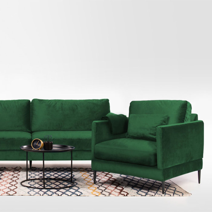 Fauteuil Velours Splendido, 1 Place, Style Contemporain
