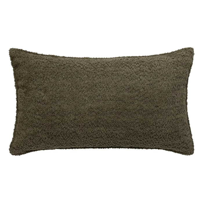 Coussin bouclette Soana vert kaki 30x50cm