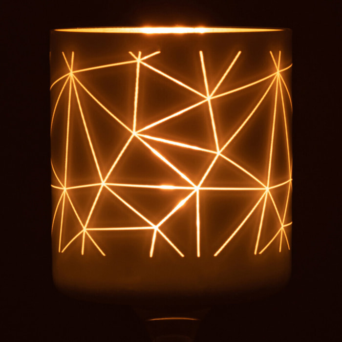 J-Line photophore Sur Pied Milano - verre - blanc/or - large