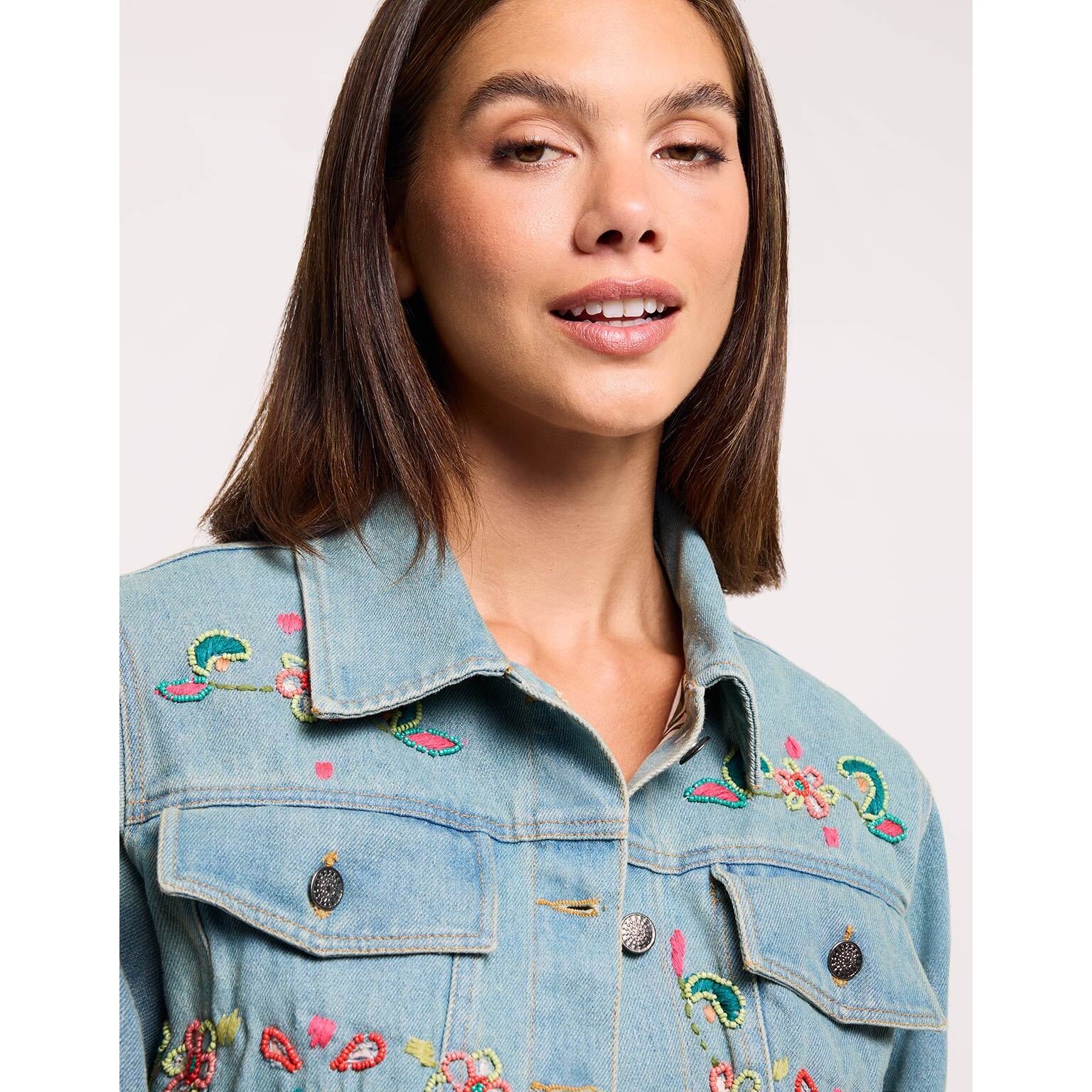 Chaqueta Bordada Azul - Lemnara