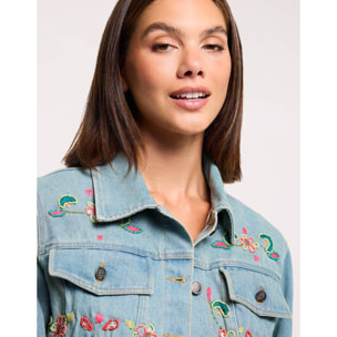 Chaqueta Bordada Azul - Lemnara