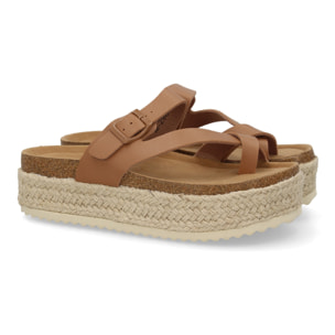 Sandalia plataforma cómoda mujer cierre hebilla