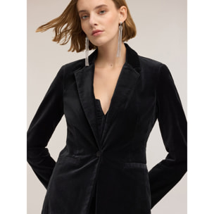 Motivi - Blazer de un botón en terciopelo - Negro