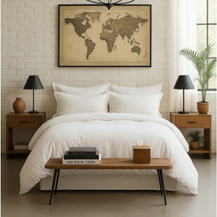 Housse De Couette 100% Percale De Coton Lavé Blanc Nuage