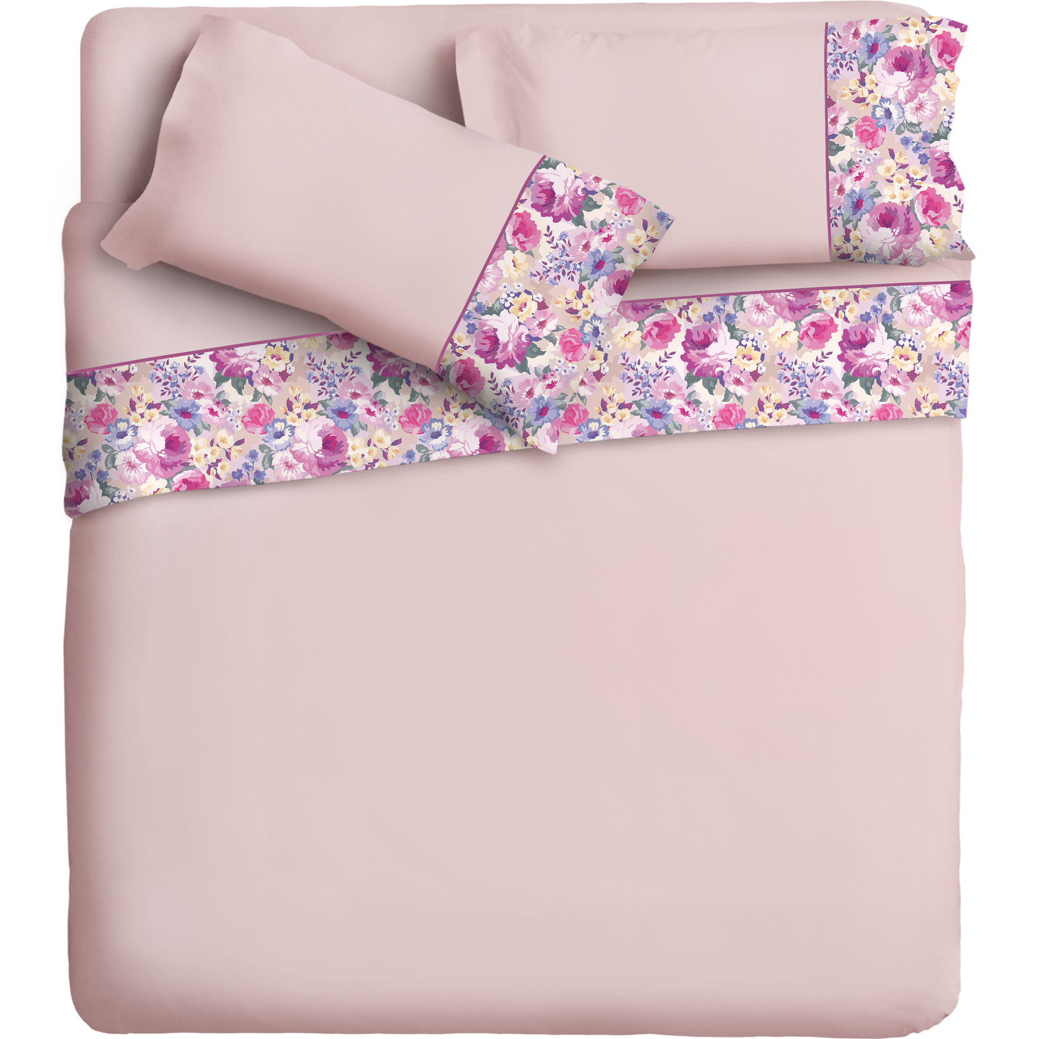Completo letto Armonie IPERSAN Puro Cotone Dalia Rosa