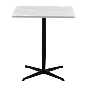 Tavolo da bar con effetto marmo grigio 70x70x77,5 cm - Tahlia