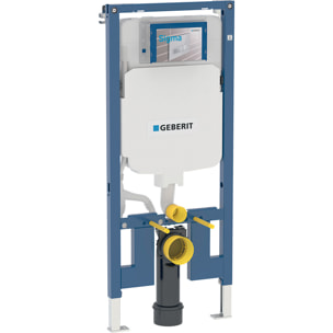 Pack WC suspendu complet avec bâti-support Geberit Duofix, cuvette Ceramia Vortex, abattant SoftClose et plaque blanche
