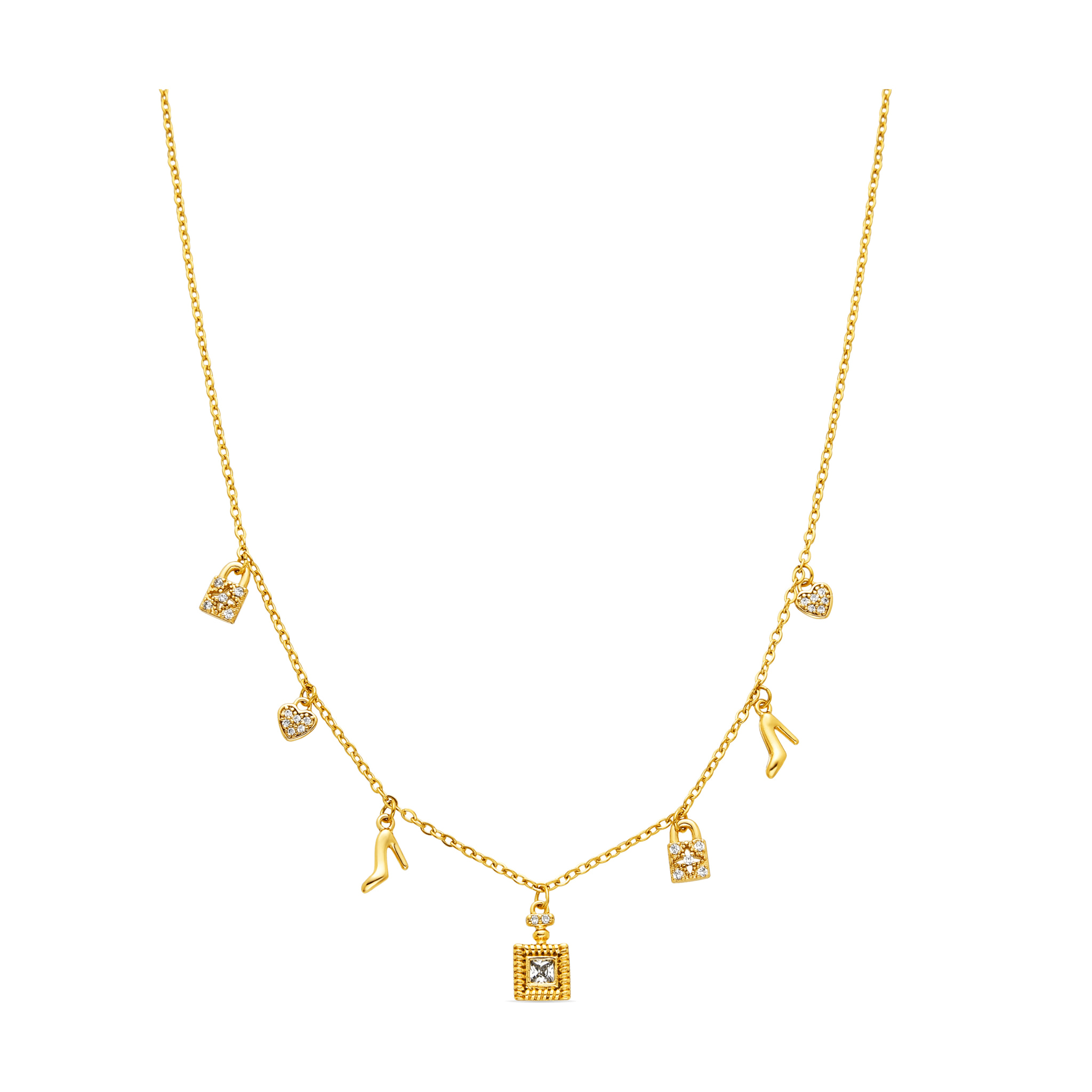 Collar con Circonita Brillante acabado oro 18k