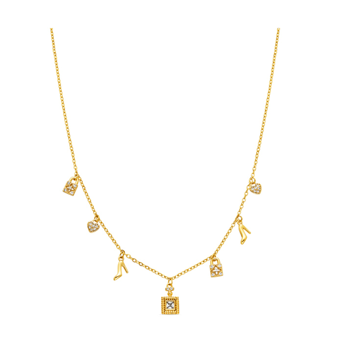 Collar con Circonita Brillante acabado oro 18k