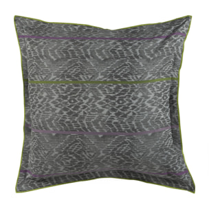 Taie d'oreiller imprimée en percale de coton, BANDELA, Gris Cendre