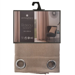 Rideau isolant "Tim" beige 140x260cm