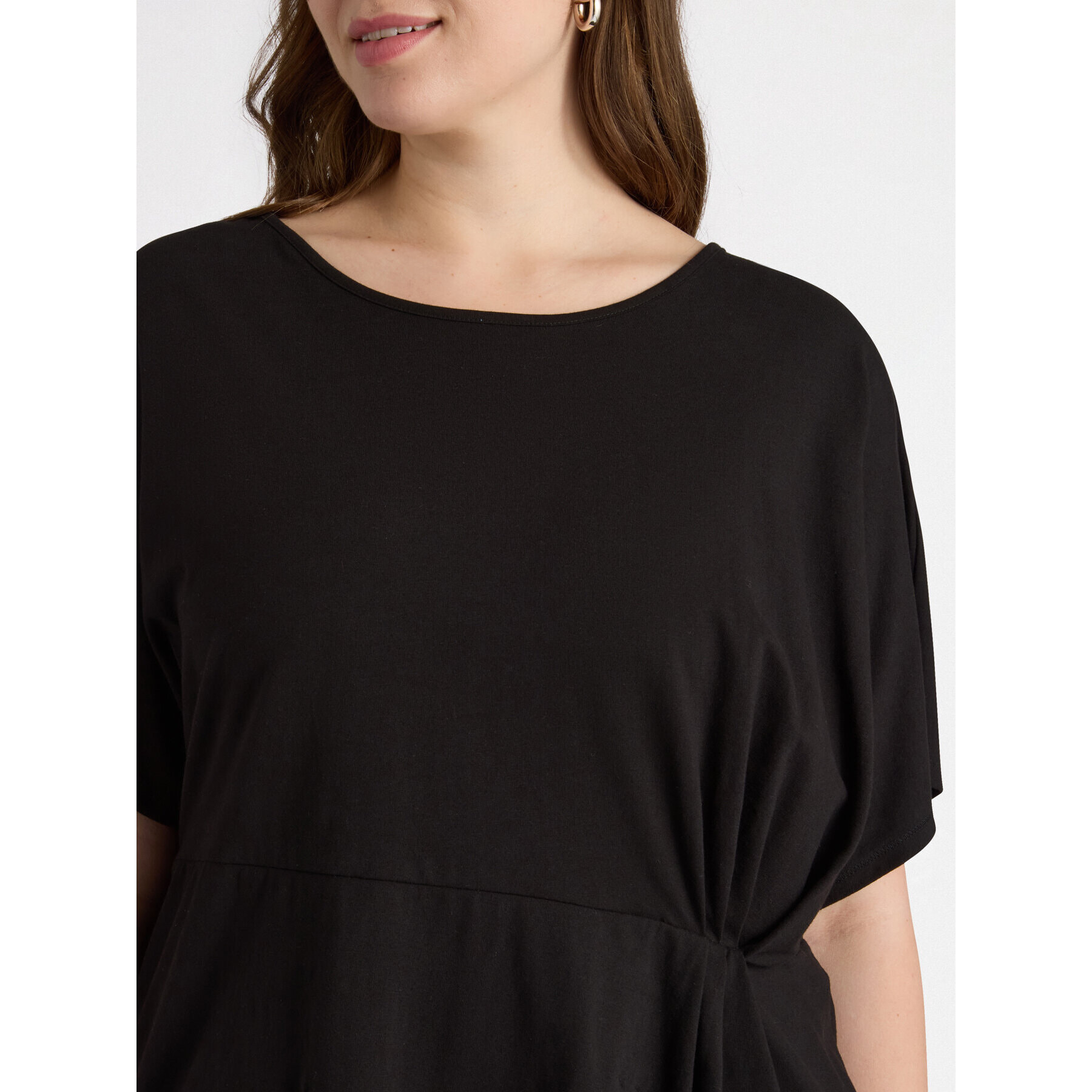 Fiorella Rubino - T-shirt con pieghe laterali - Nero