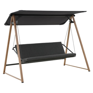 Balancelle de jardin "Soly" honey & charbon 224x135x173cm en acier