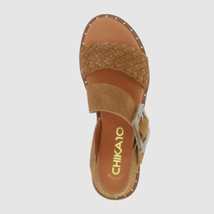 Sandalias de Serraje - Cuero - Tacón: Bajo