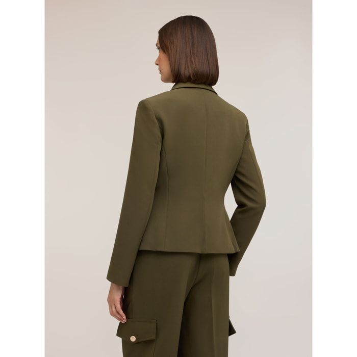 Motivi - Blazer doppiopetto con bottoni gioiello - Verde militare
