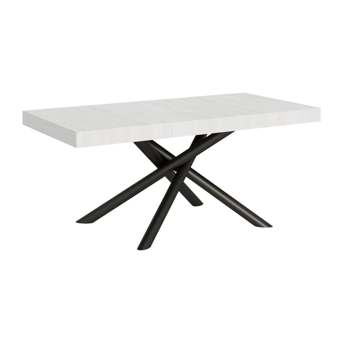 Table extensible 90x180/284 cm Famas Frêne Blanc cadre Anthracite