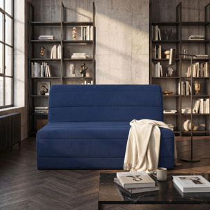 Banquette convertible Melissa, matelas Simmons, 140 x 190 cm, marine