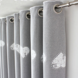 Rideau à top imprimé bourdon - Gris clair
