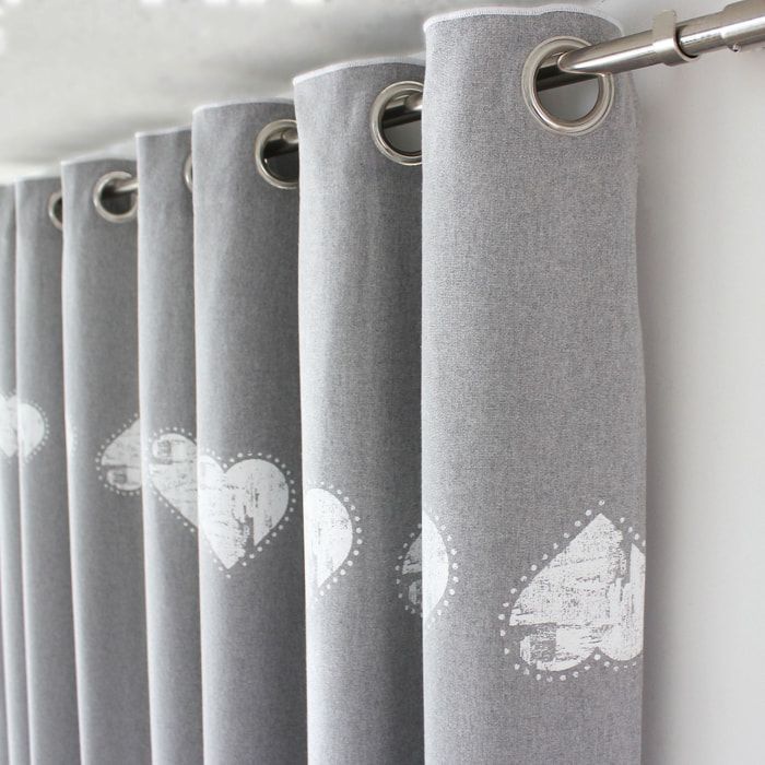 Rideau à top imprimé bourdon - Gris clair