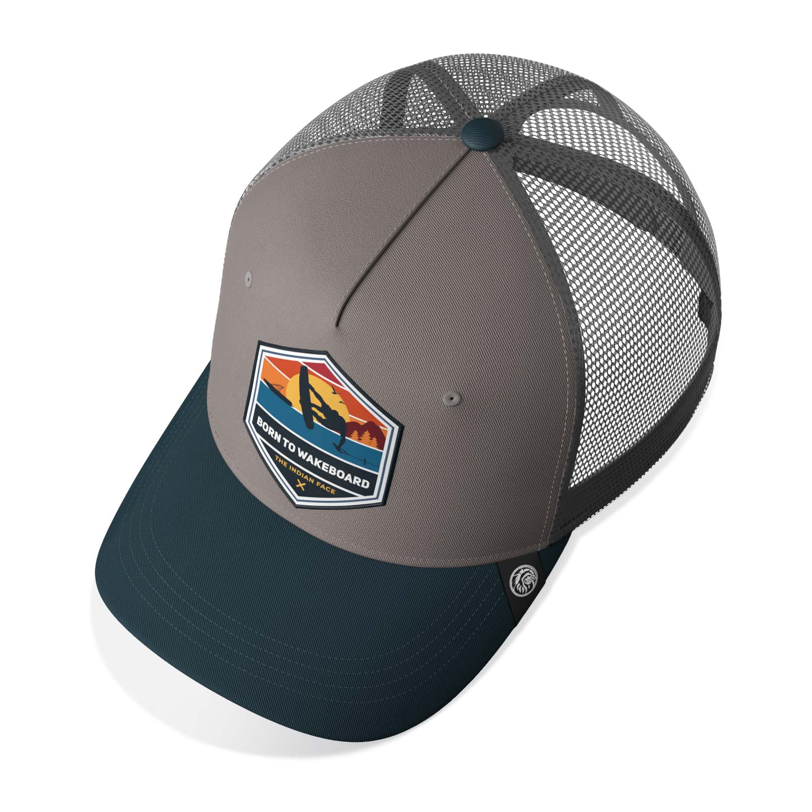 Gorra Trucker Born to Wakeboard Gris The Indian Face para hombre y mujer