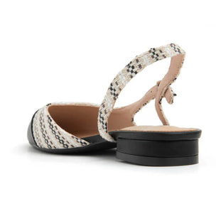 Slingback bassa bicolore - NERO