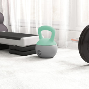 Pesa Rusa 12 kg, Soft Kettlebell Relleno de Arena Metálica y Mango Antideslizante, para Entrenamiento Culturismo en Casa, Gimnasio, Verde Menta y Gris