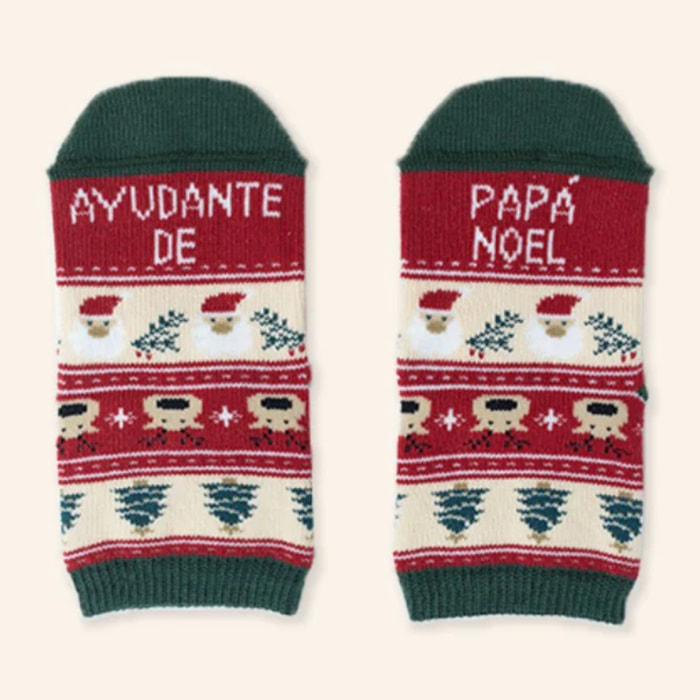 Mini calcetines "Ayudante de Papá Noel" talla 27-30