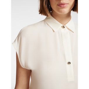 Elena Mirò - Blusa con cuello - Blanco