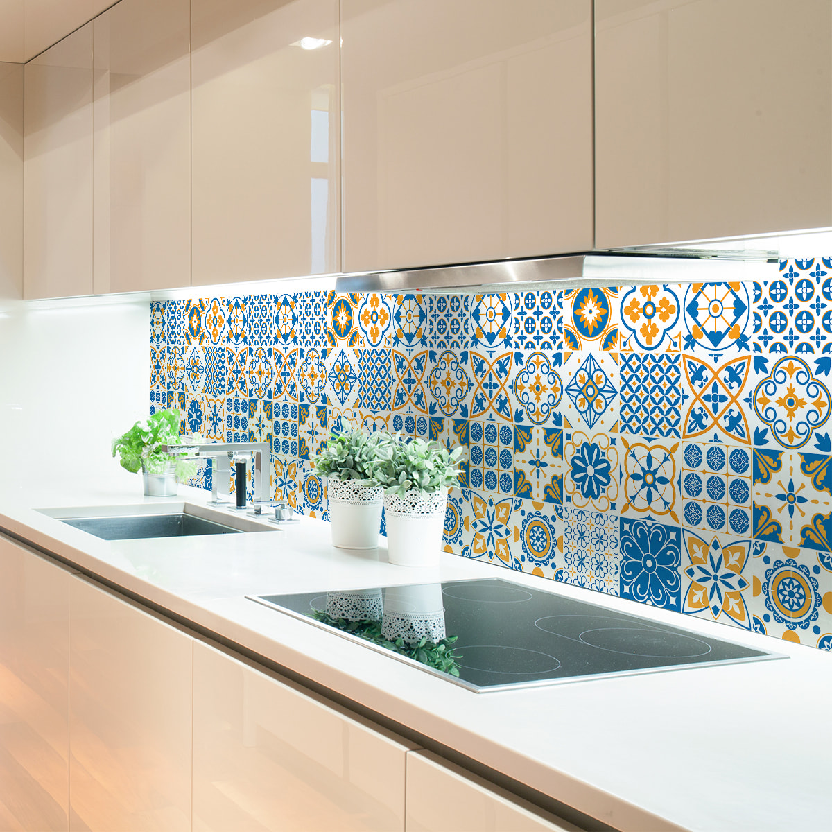 Stickers muraux - Sticker Mural Carrelage adhésif Cuisine Salle de Bain - 24 STICKERS CARRELAGES AZULEJOS ESTRELLA