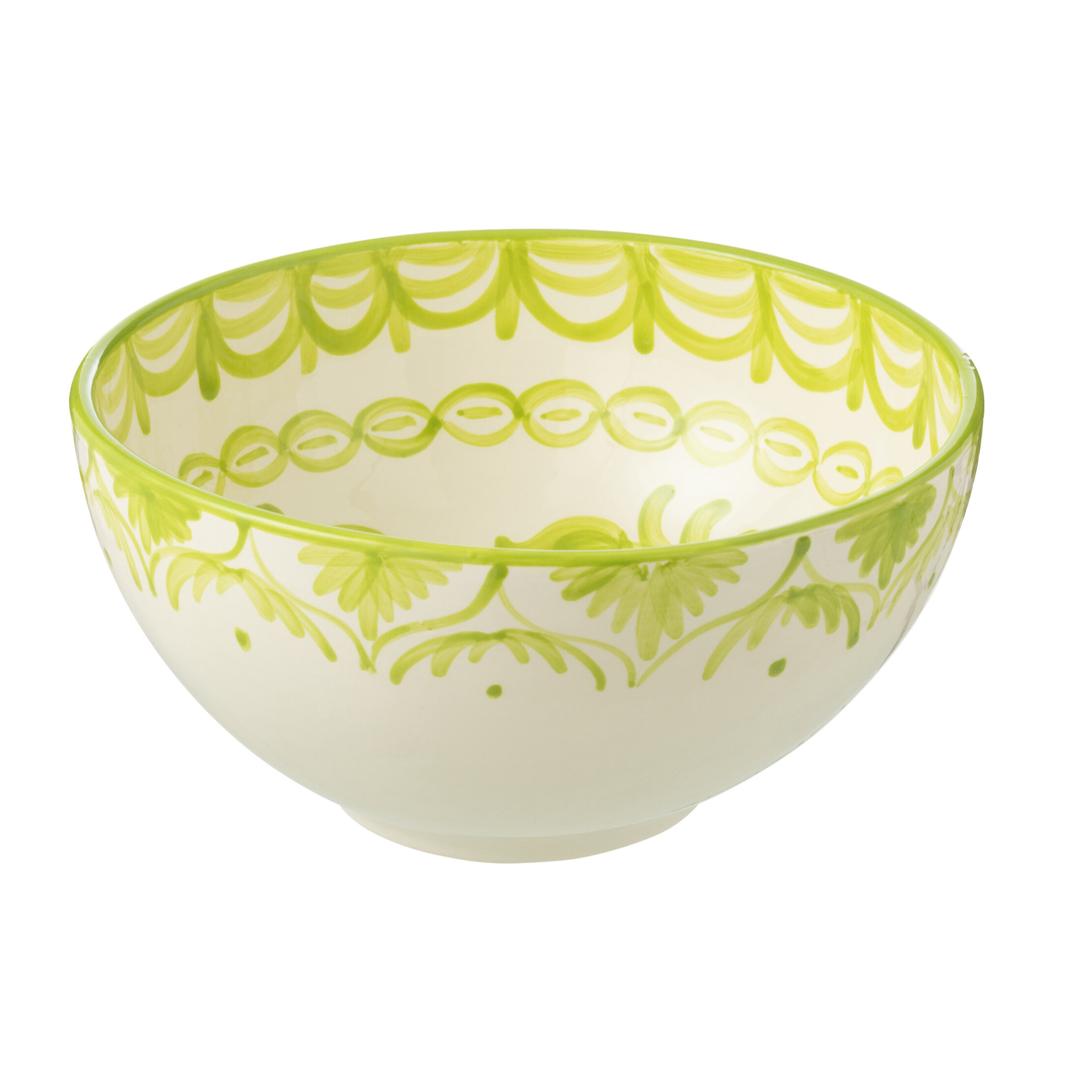 J-Line bol Granada High  - céramique - blanc/vert - large - Ø 28 cm